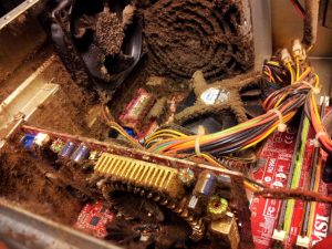 Dirty insides of a computer