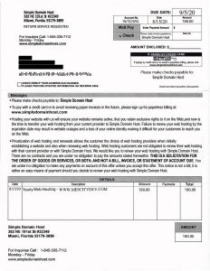Sample of a scam invoice
