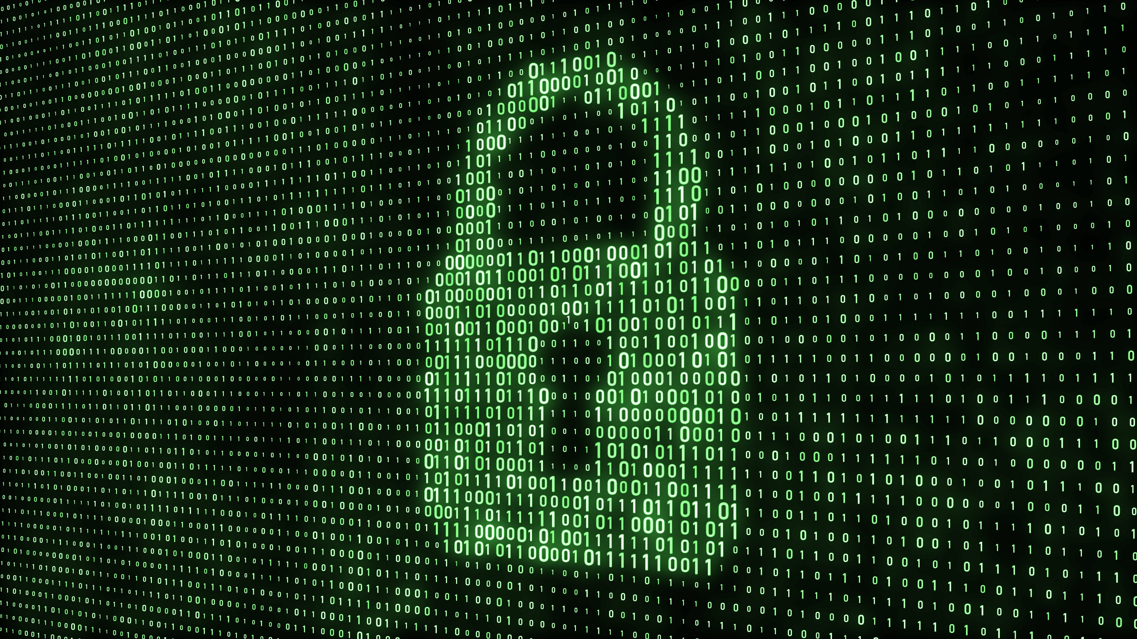 Cybersecurity awareness and cyber resilience represented by lock with binary code background.
